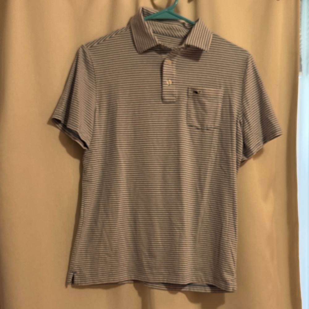 Vineyard Vines Boys Edgartown Blue and White Striped Polo